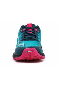 Buty do biegania damskie Mizuno Wave Daichi 7. Zapięcie: sznurówki. Kolor: zielony, niebieski. Materiał: guma, materiał, tkanina, syntetyk. Szerokość cholewki: normalna. Model: Mizuno Wave