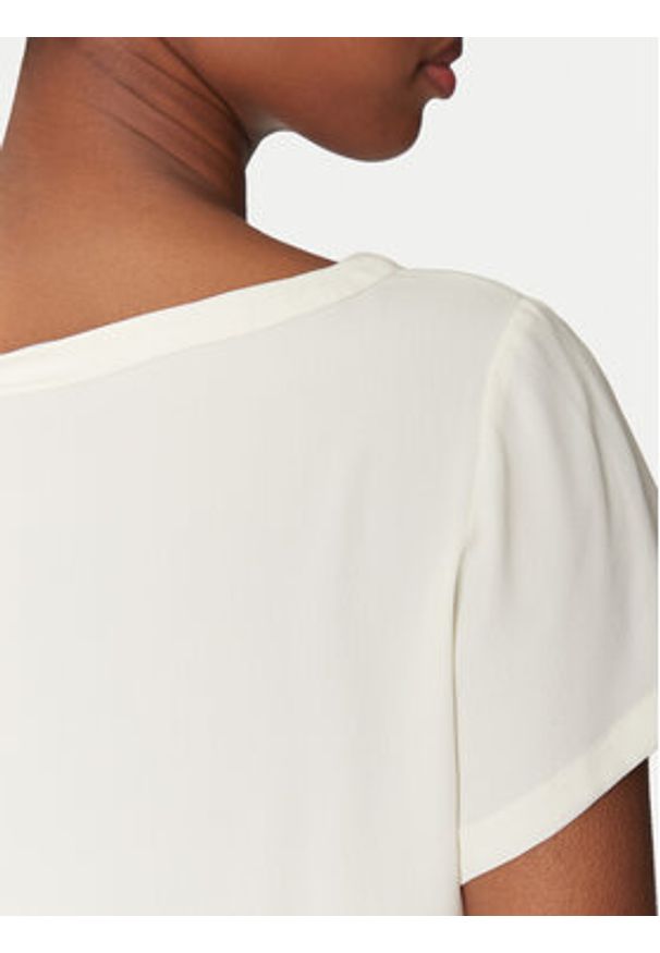 Marella T-Shirt Inn 2515111021 Écru Regular Fit. Kolor: kremowy. Materiał: jedwab