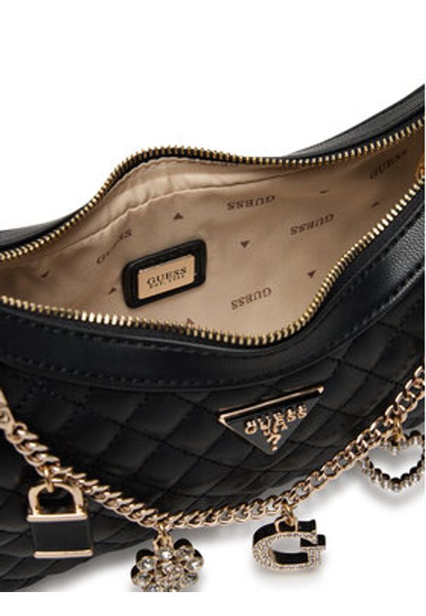 Guess Torebka Everlee HWEG86 79180 Czarny. Kolor: czarny. Materiał: skórzane