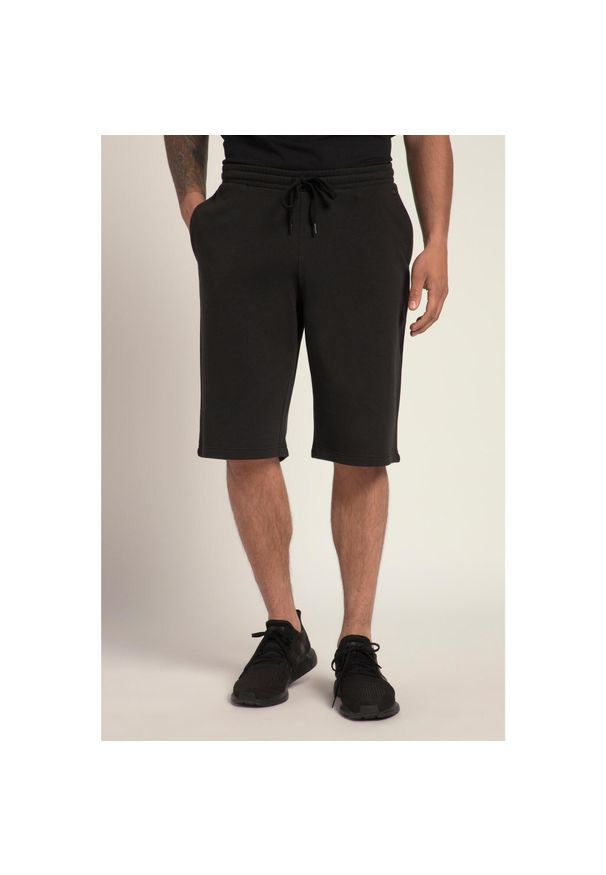 JAY-PI - Męskie Spodnie dresowe FLEXNAMIC® odzież aktywna nad kolana. Kolekcja: plus size. Kolor: czarny. Materiał: materiał, poliester, bawełna