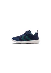 Sneakersy dla dzieci Hummel Actus Recycled. Okazja: na uczelnię. Zapięcie: rzepy. Kolor: niebieski. Sport: joga i pilates