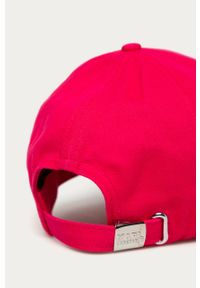 Karl Lagerfeld - Czapka. Kolor: różowy. Materiał: tkanina, bawełna. Wzór: aplikacja #2