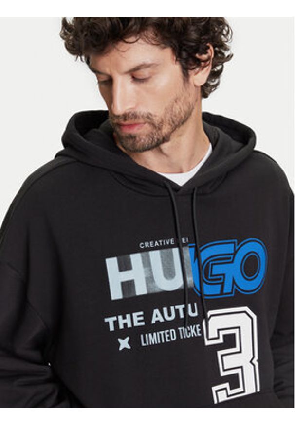 Hugo - HUGO Bluza Nesidi 50544196 Czarny Loose Fit. Kolor: czarny. Materiał: bawełna