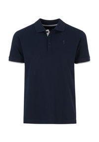 Ochnik - Granatowa koszulka polo męska z logo. Typ kołnierza: polo. Kolor: niebieski. Materiał: bawełna. Długość rękawa: krótki rękaw. Długość: krótkie #3