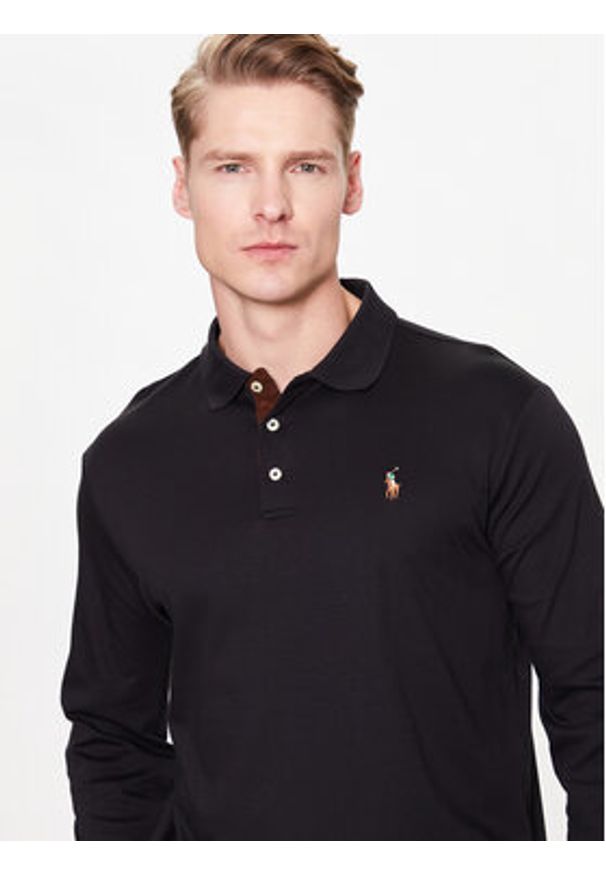 Polo Ralph Lauren Polo 710671785002 Czarny Slim Fit. Typ kołnierza: polo. Kolor: czarny. Materiał: bawełna