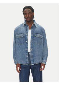 Hugo - HUGO Koszula jeansowa Ebolt 50513853 Granatowy Oversize. Kolor: niebieski. Materiał: bawełna