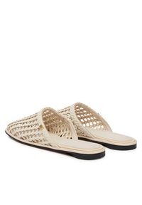 TOMMY HILFIGER - Tommy Hilfiger Klapki Hilfiger Leather Mix Flat Mule FW0FW09280 Kremowy. Kolor: kremowy. Materiał: skóra #2