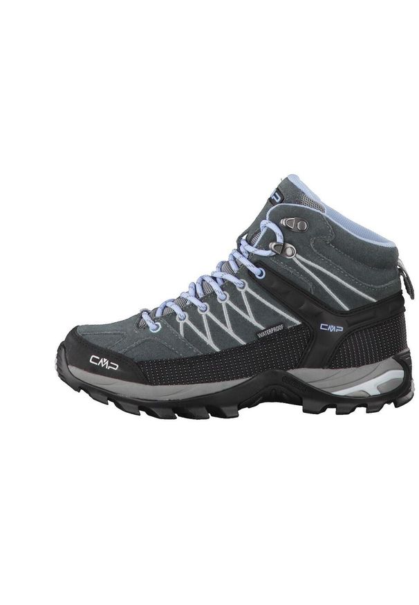 Damskie buty trekkingowe CMP Rigel Waterproof. Kolor: szary. Materiał: syntetyk, materiał, skóra. Szerokość cholewki: normalna