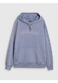 4f - 4F Bluza dresowa nierozpinana z kapturem damska - niebieska XS. Okazja: na co dzień. Typ kołnierza: kaptur. Kolor: niebieski. Materiał: dresówka. Styl: casual