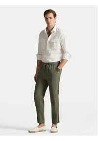 Polo Ralph Lauren Spodnie materiałowe 710940611009 Zielony Regular Fit. Kolor: zielony. Materiał: len #4