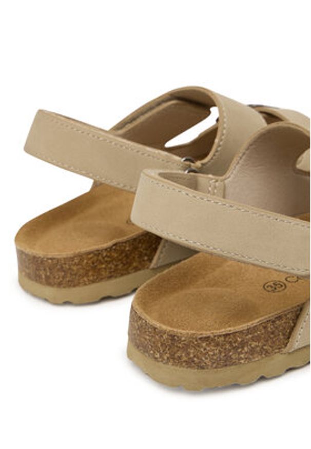 Calvin Klein Sandały Velcro V3X2-83328-0315 D Beżowy. Kolor: beżowy. Materiał: skóra