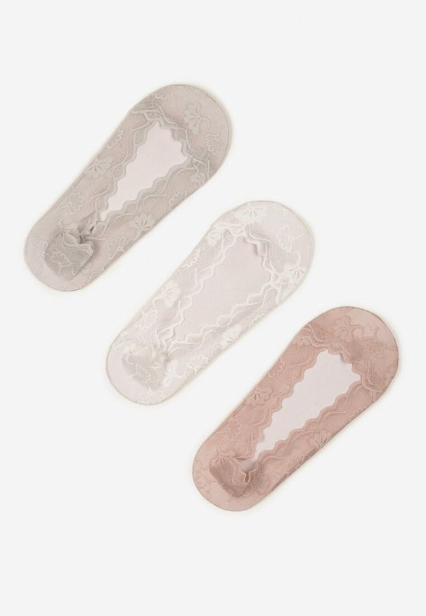 Renee - Wielokolorowe Koronkowe Skarpety Typu Balerinki 3-Pack Tilisea. Kolor: wielokolorowy. Materiał: koronka. Wzór: koronka