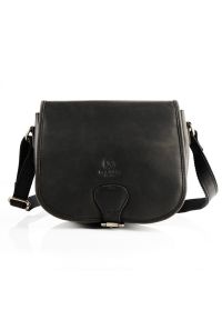 Listonoszka czarna skórzana PAOLO PERUZZI T-39-BL. Kolor: czarny. Sezon: wiosna, zima, lato. Materiał: skórzane. Styl: casual, vintage, klasyczny. Rodzaj torebki: na ramię #1