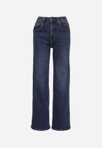 Born2be - Niebieskie Jeansy o Szerokim Kroju z Bawełną Tessale. Okazja: na co dzień. Kolor: niebieski. Styl: casual, elegancki #4