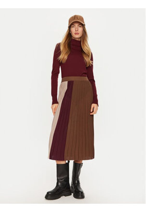 Weekend Max Mara Spódnica plisowana Virgin 2425306022 Beżowy Regular Fit. Kolor: beżowy. Materiał: wełna