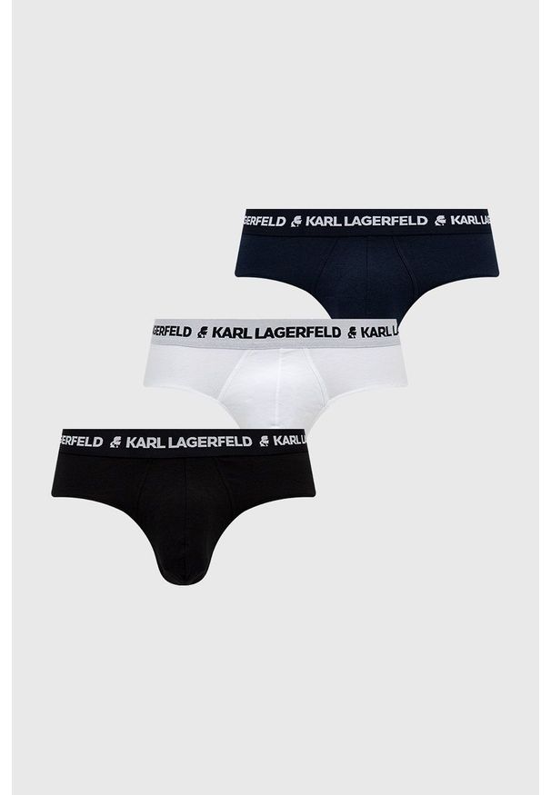Karl Lagerfeld slipy (3-pack) 211M2103.51 męskie kolor granatowy. Kolor: niebieski. Materiał: bawełna