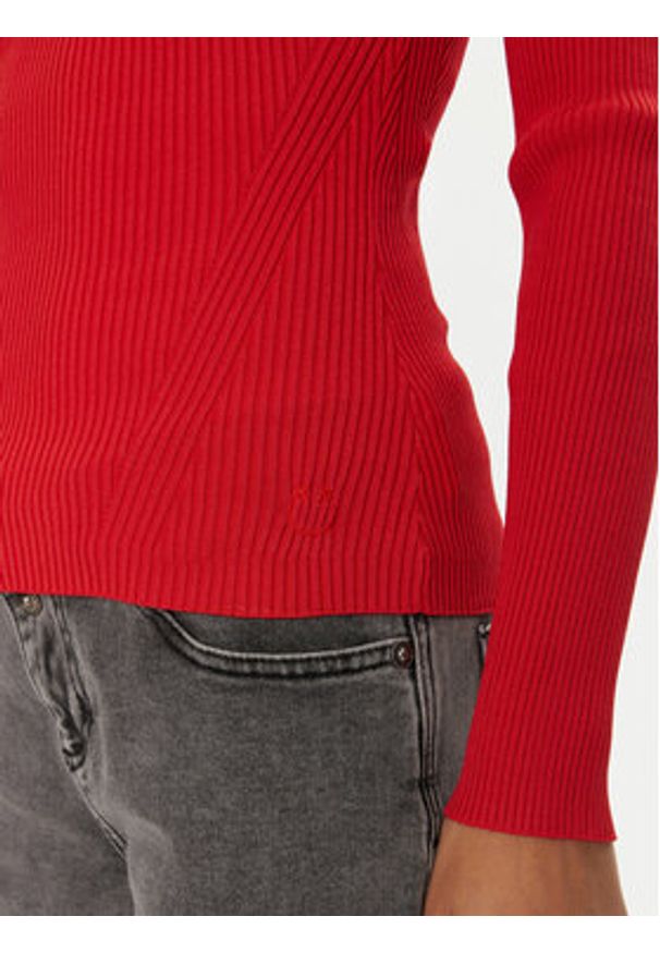 Pinko - PINKO Sweter Amaranto 102799 A170 Czerwony Slim Fit. Kolor: czerwony. Materiał: wiskoza