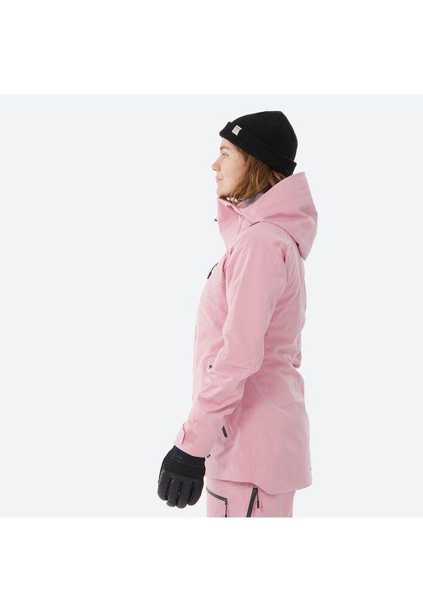 WEDZE - Kurtka narciarska i snowboardowa damska Quechua FR 500. Kolor: różowy. Materiał: materiał. Długość: długie. Sezon: zima. Sport: snowboard, narciarstwo