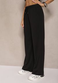 Renee - Czarne Szerokie Spodnie z Gumką w Talii i Kieszeniami Tosvelia. Okazja: na co dzień. Kolor: czarny. Styl: elegancki, casual #5