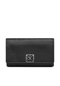 Calvin Klein Portfel Emblem Hw Pebble Snap Cardholder LV04F1127G Czarny. Kolor: czarny. Materiał: skóra #1