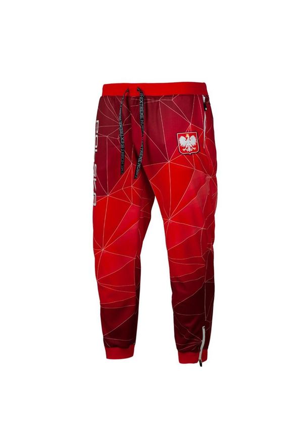 Dres sportowy męski EXTREME HOBBY POLSKA. Kolor: czerwony. Materiał: poliester, dresówka