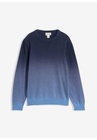 bonprix - Sweter z cienkiej dzianiny w cieniowanym kolorze. Kolor: niebieski. Materiał: dzianina #1
