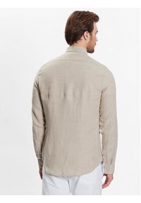 Calvin Klein Koszula Linen Solid Slim Shirt K10K109286 Beżowy Slim Fit. Kolor: beżowy. Materiał: len #4