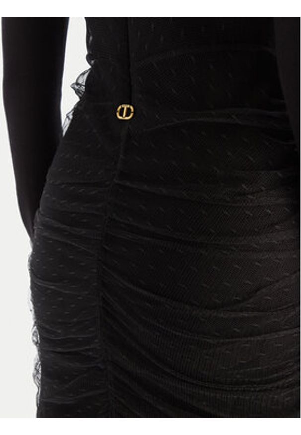 TwinSet - TWINSET Sukienka koktajlowa 252TT3261 Czarny Slim Fit. Kolor: czarny. Materiał: syntetyk. Styl: wizytowy