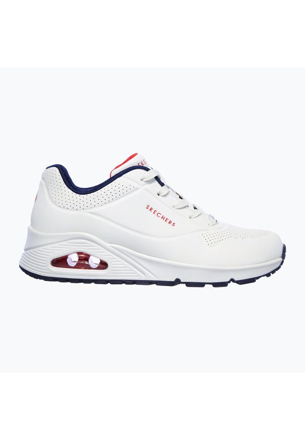 skechers - Buty SKECHERS Uno Stand On Air. Okazja: na co dzień. Kolor: beżowy, biały, wielokolorowy. Materiał: skóra