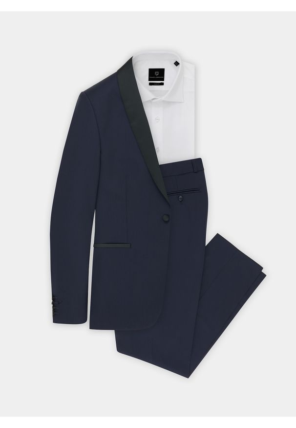 Pako Lorente - PAKO LORENTE – Spodnie smokingowe P000B-6S-002-G-S. Materiał: wełna. Wzór: gładki. Styl: młodzieżowy