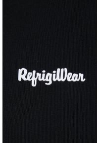 Refrigiwear - RefrigiWear bluza bawełniana damska kolor czarny z kapturem gładka. Okazja: na co dzień. Typ kołnierza: kaptur. Kolor: czarny. Materiał: bawełna. Wzór: gładki. Styl: casual
