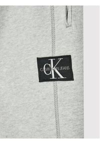 Calvin Klein Jeans Spodnie dresowe Rib Blocking Badge IB0IB00715 Szary Regular Fit. Kolor: szary. Materiał: bawełna