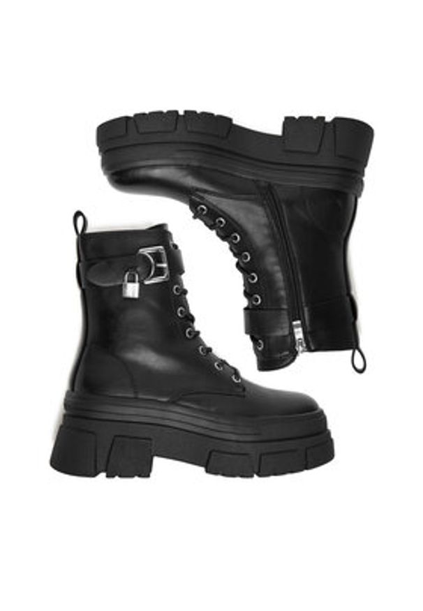 DeeZee Trzewiki 60165-6 Czarny. Kolor: czarny. Materiał: materiał