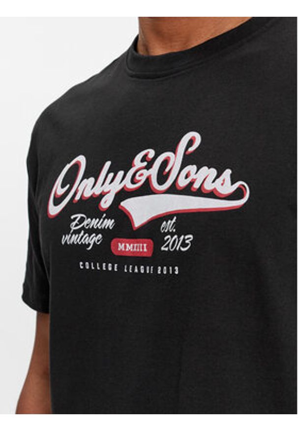 Only & Sons T-Shirt Lenny 22028593 Czarny Regular Fit. Kolor: czarny. Materiał: bawełna