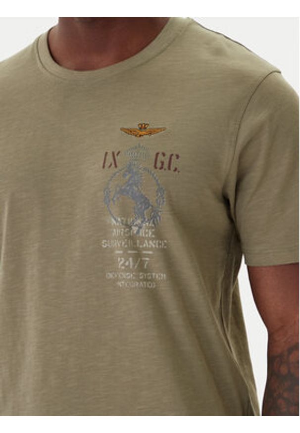 Aeronautica Militare T-Shirt 261TS2543UJ00686 Zielony Regular Fit. Kolor: zielony. Materiał: bawełna