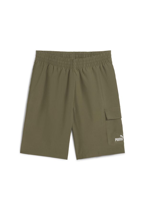 Puma - Męskie szorty bojówki Essentials 9" z logo No.1 PUMA Loden Green. Kolor: zielony. Długość: krótkie. Sezon: lato