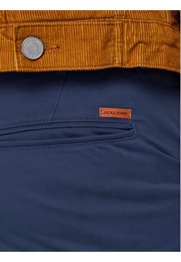 Jack & Jones Chinosy Marco 12150148 Granatowy Slim Fit. Kolor: niebieski. Materiał: bawełna