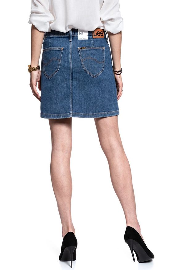 Lee - SPÓDNICA JEANSOWA LEE A LINE SKIRT MID STONEWASH L38NMG44 112108286. Materiał: jeans