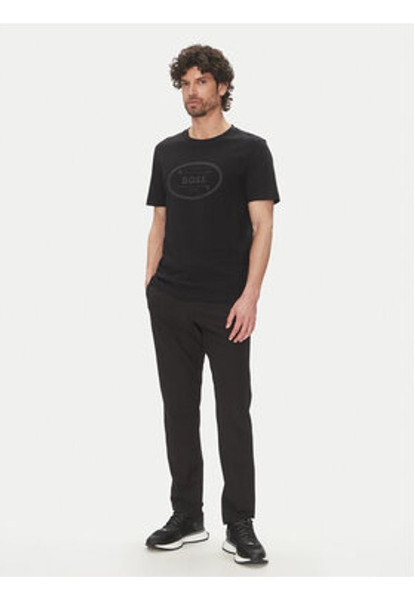 BOSS T-Shirt 50537825 Czarny Regular Fit. Kolor: czarny. Materiał: bawełna
