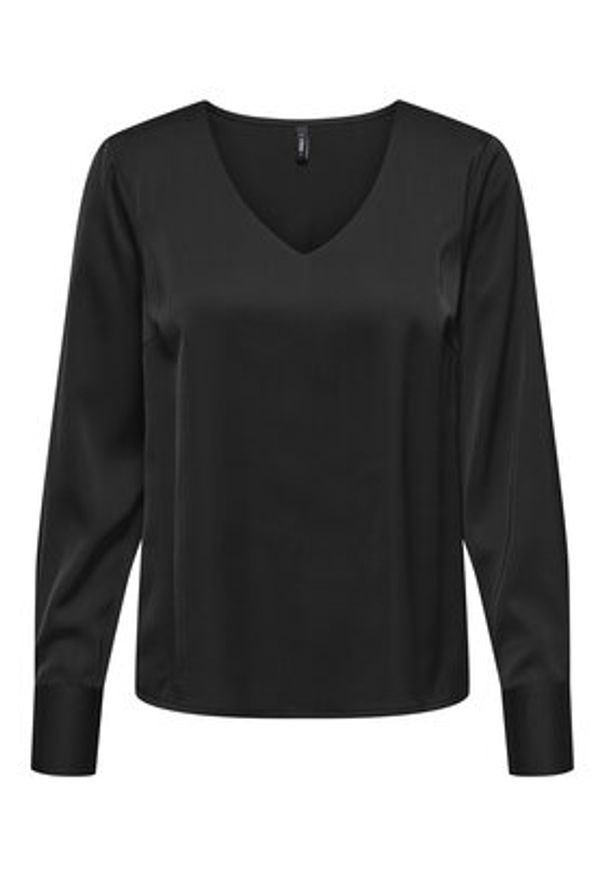 only - ONLY Bluzka Mika 15361191 Czarny Regular Fit. Kolor: czarny. Materiał: syntetyk