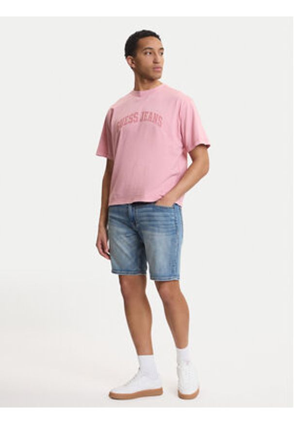 Guess Szorty jeansowe M6GDV2 D1095 Niebieski Regular Fit. Kolor: niebieski. Materiał: bawełna