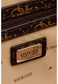 Guess - GUESS Brązowa damska shopperka logowana Noelle Tote. Kolor: brązowy. Materiał: skórzane #10