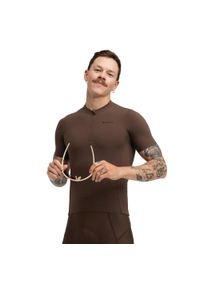 SIROKO - Męska koszulka kolarska gravel z krótkim suwakiem pod szyją Kolarstwo Siroko. Kolor: brązowy. Materiał: materiał. Długość rękawa: krótki rękaw. Długość: krótkie. Sport: kolarstwo #1