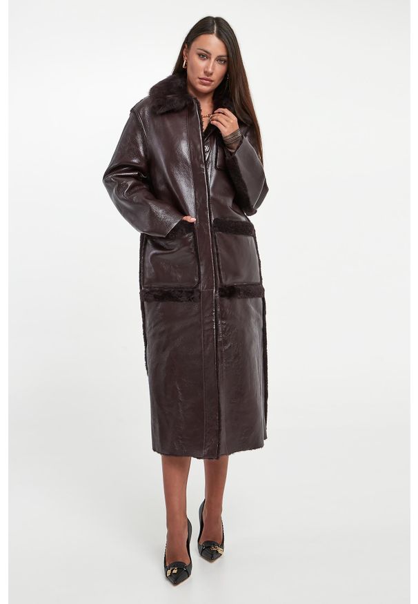 Płaszcz damski skórzany DIEGO M. Materiał: skóra
