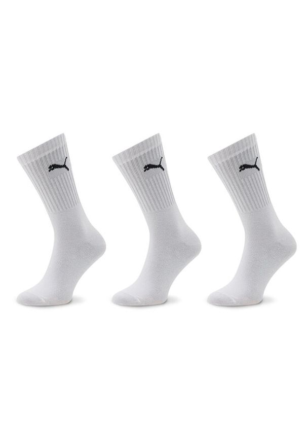 Puma Zestaw 3 par wysokich skarpet unisex 907940 02 Biały. Kolor: biały. Materiał: bawełna, materiał