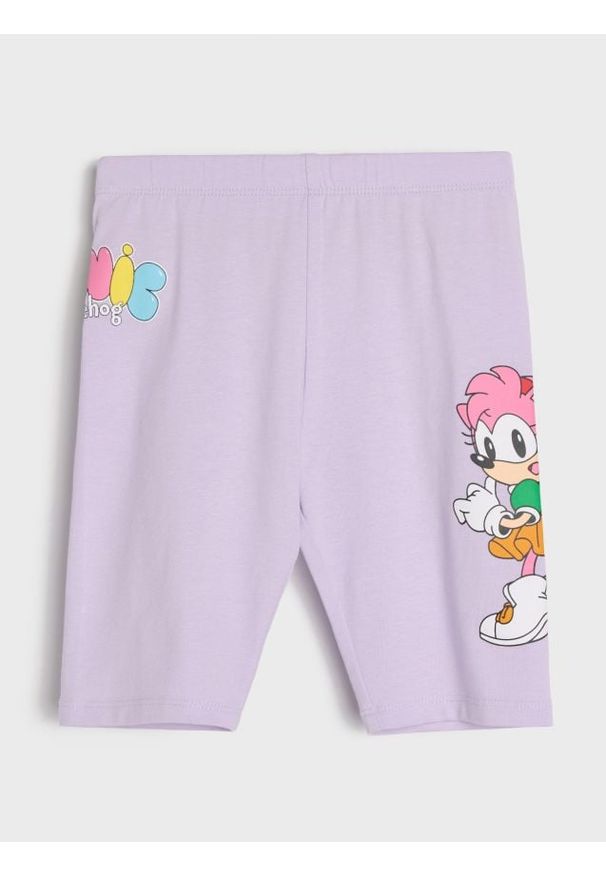 Sinsay - Krótkie legginsy Sonic The Hedgehog - fioletowy. Kolor: fioletowy. Długość: krótkie