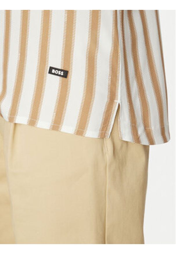 BOSS Koszula Beach 50535793 Beżowy Regular Fit. Kolor: beżowy. Materiał: wiskoza