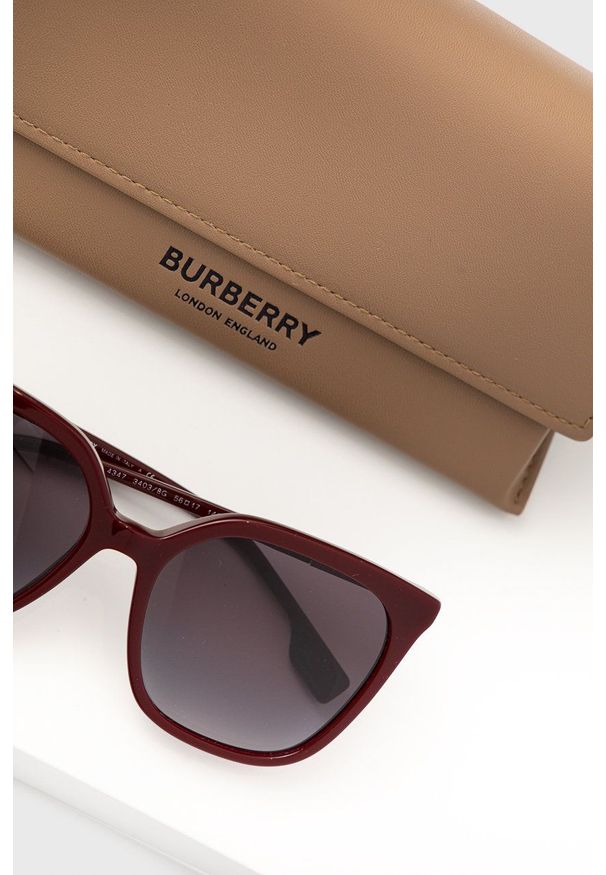 Burberry Okulary przeciwsłoneczne 0BE4347 damskie kolor brązowy. Kolor: brązowy