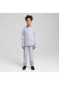 Puma - Młodzieżowy dres z kapturem i metalicznym wykończeniem PUMA Cool Weather Blue. Kolor: niebieski. Materiał: dresówka. Styl: młodzieżowy