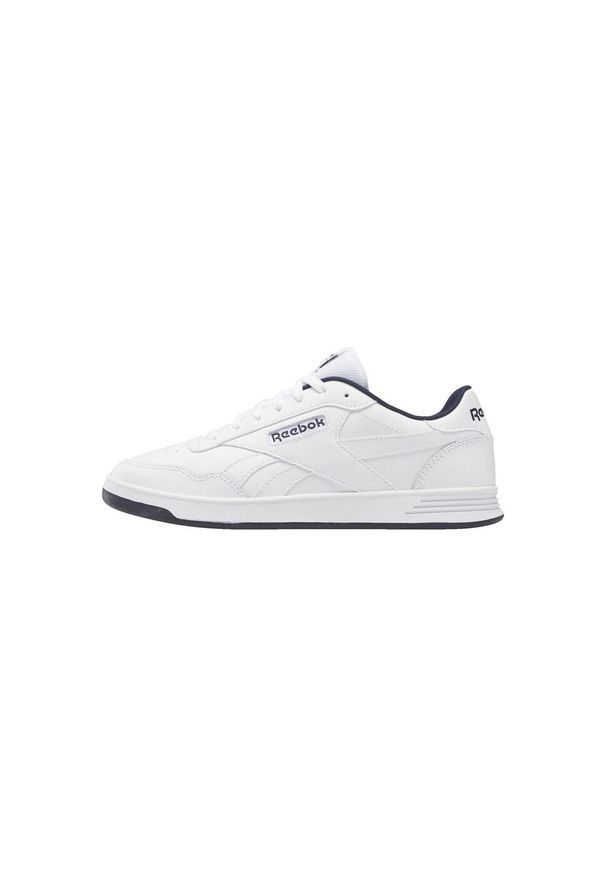 Buty na co dzień Reebok Court Trampki. Okazja: na co dzień. Kolor: biały, wielokolorowy, niebieski. Materiał: materiał, syntetyk